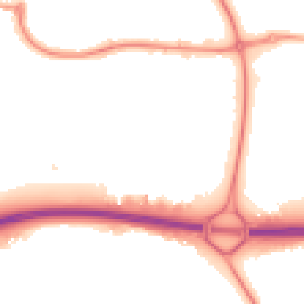 Night-time road noise heatmap for NE37 2DG
