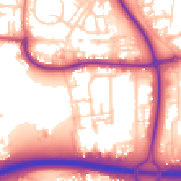 Daytime road noise heatmap for NE37 2DH