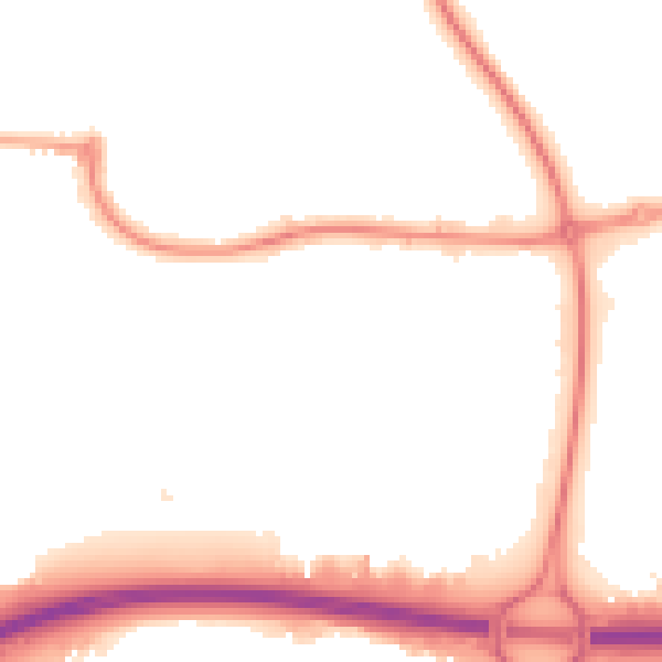 Night-time road noise heatmap for NE37 2DH