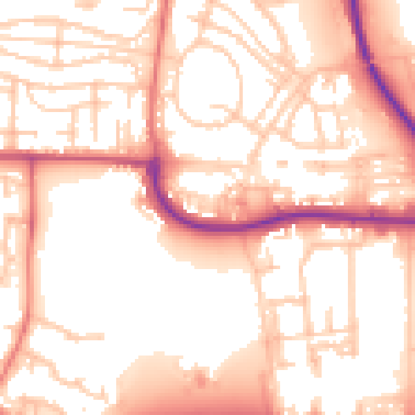 Daytime road noise heatmap for NE37 2EG