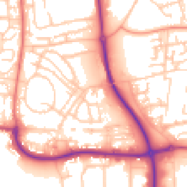 Daytime road noise heatmap for NE37 2HZ