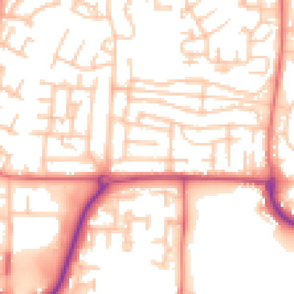 Daytime road noise heatmap for NE37 2JZ
