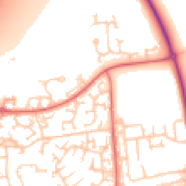 Daytime road noise heatmap for NE37 2LW