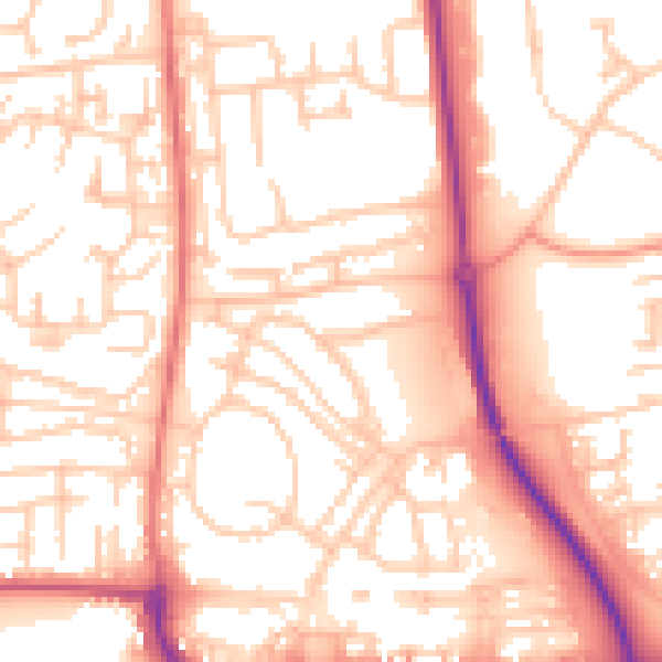 Daytime road noise heatmap for NE37 2RE