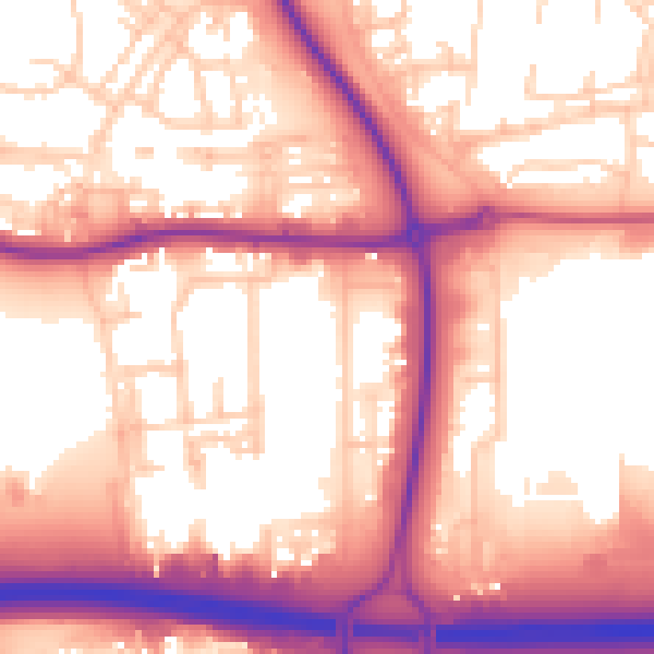 Daytime road noise heatmap for NE37 2SA