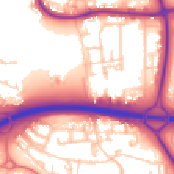 Daytime road noise heatmap for NE37 2UB