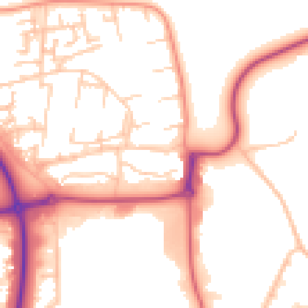 Daytime road noise heatmap for NE37 3AS