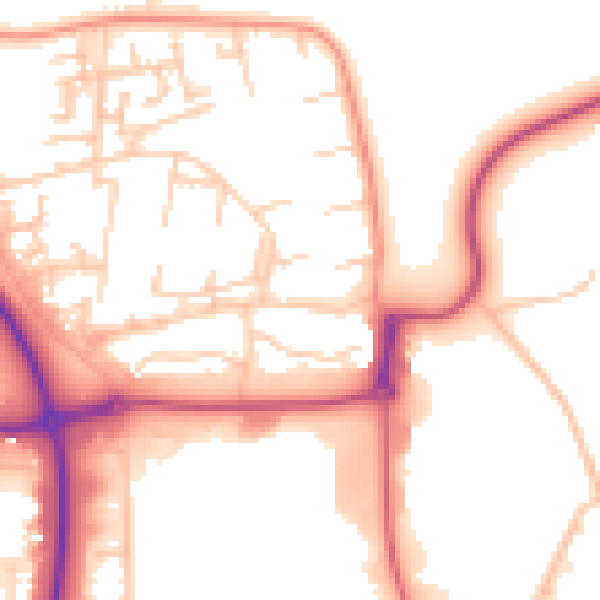 Daytime road noise heatmap for NE37 3AW