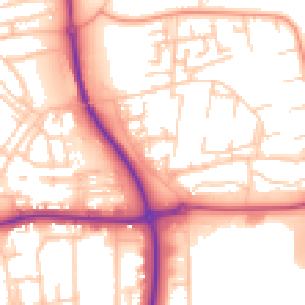 Daytime road noise heatmap for NE37 3AY