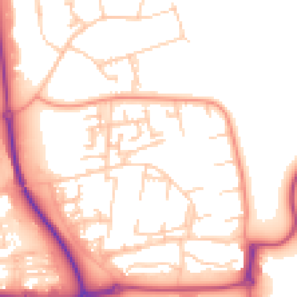Daytime road noise heatmap for NE37 3BH