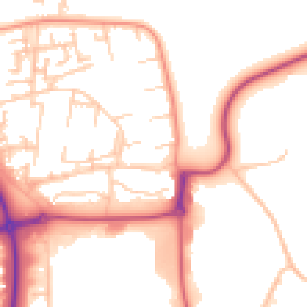Daytime road noise heatmap for NE37 3BU