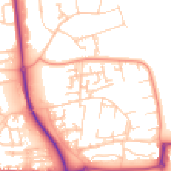 Daytime road noise heatmap for NE37 3DP