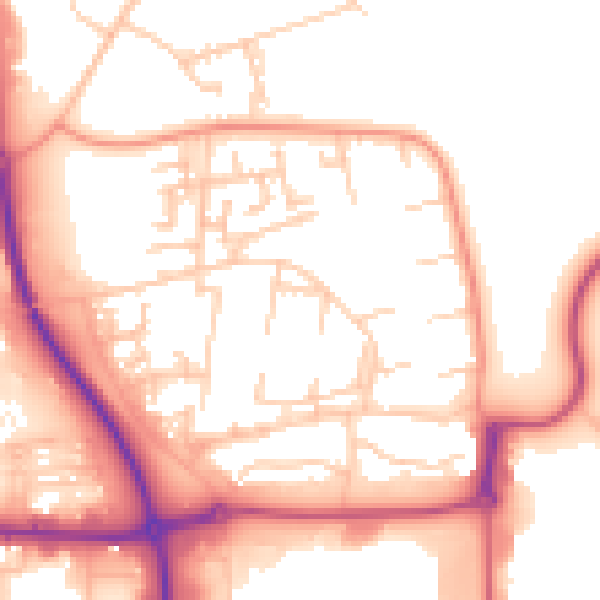 Daytime road noise heatmap for NE37 3EB