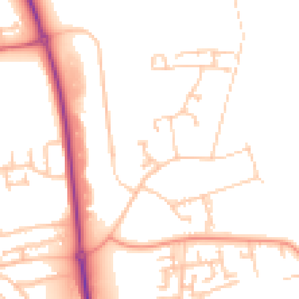 Daytime road noise heatmap for NE37 3HL