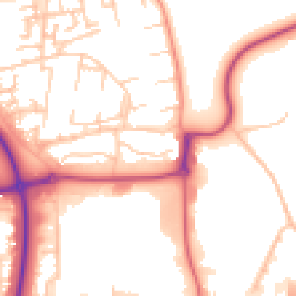 Daytime road noise heatmap for NE37 3LA