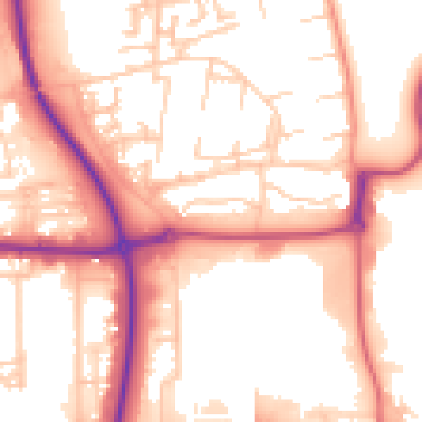 Daytime road noise heatmap for NE37 3LE
