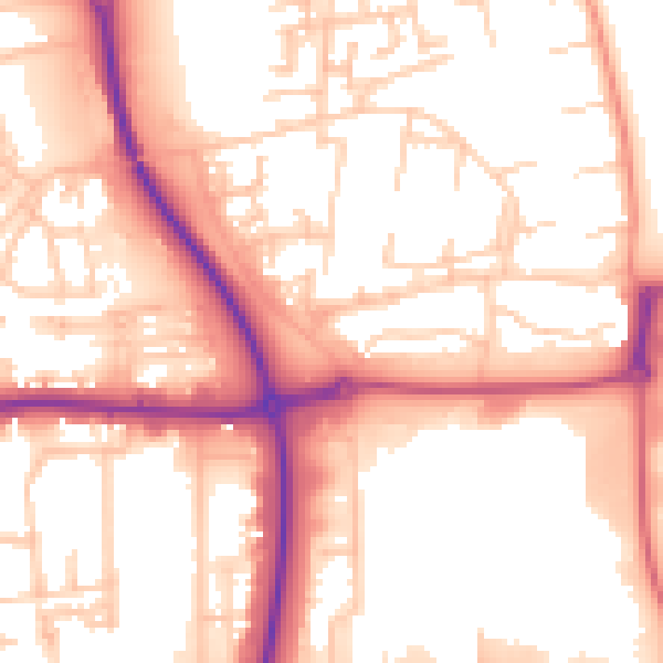 Daytime road noise heatmap for NE37 3LG