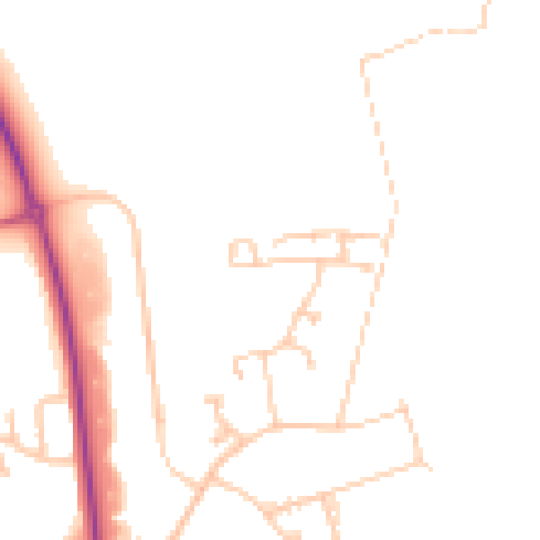 Daytime road noise heatmap for NE37 3LH
