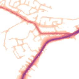 Daytime road noise heatmap for NE39 1DT