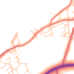 Daytime road noise heatmap for NE40 3AY