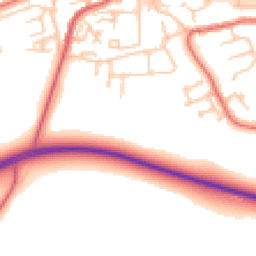Daytime road noise heatmap for NE40 3BZ