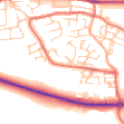 Daytime road noise heatmap for NE40 3NJ