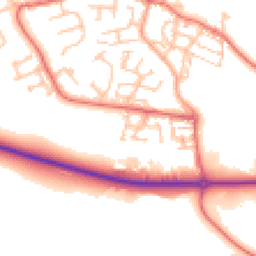 Daytime road noise heatmap for NE40 3NZ