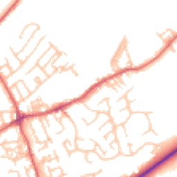 Daytime road noise heatmap for NE40 4LZ
