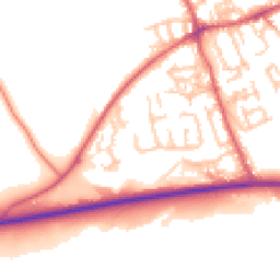 Daytime road noise heatmap for NE40 4XD