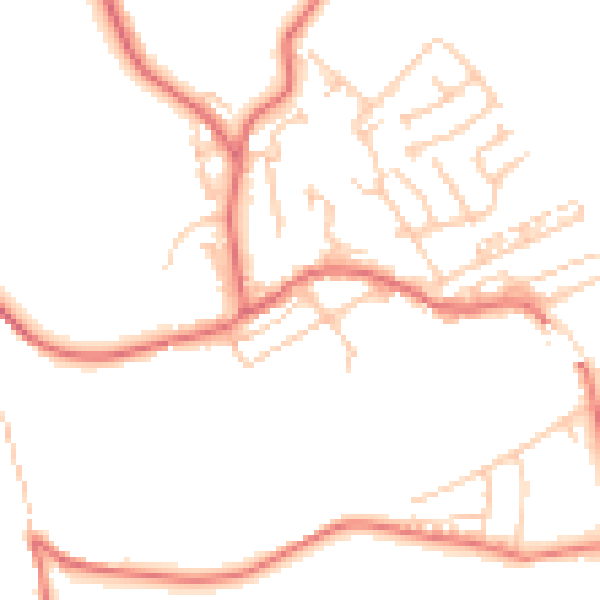Daytime road noise heatmap for NE41 8AA