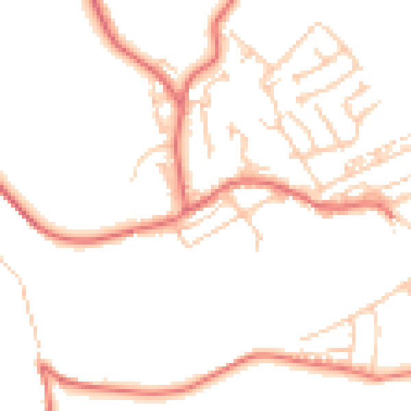 Daytime road noise heatmap for NE41 8AJ