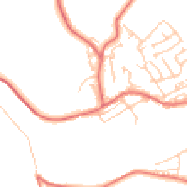 Daytime road noise heatmap for NE41 8AR