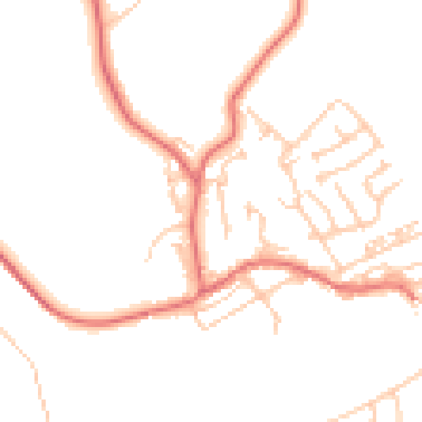 Daytime road noise heatmap for NE41 8AT