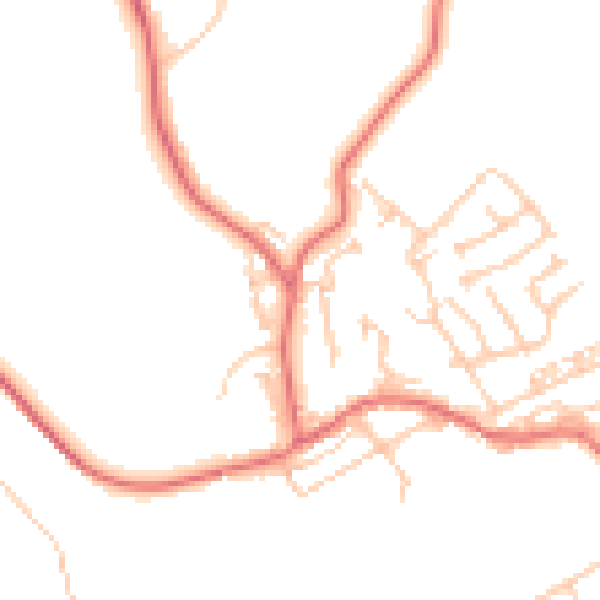 Daytime road noise heatmap for NE41 8AU