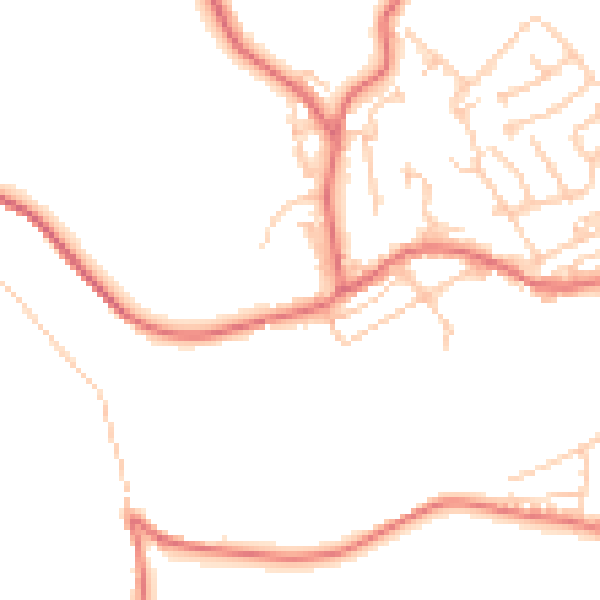 Daytime road noise heatmap for NE41 8AW