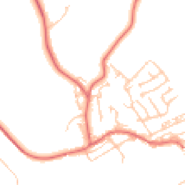 Daytime road noise heatmap for NE41 8AZ