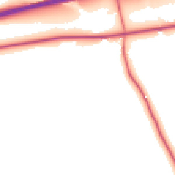 Daytime road noise heatmap for NE41 8BG