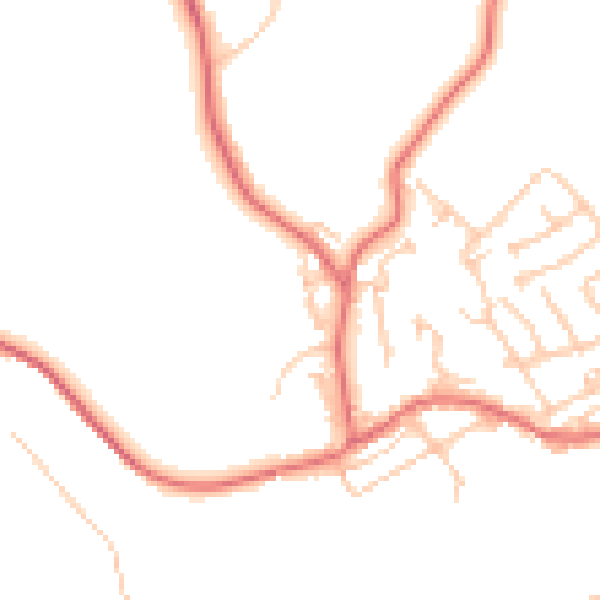 Daytime road noise heatmap for NE41 8BN