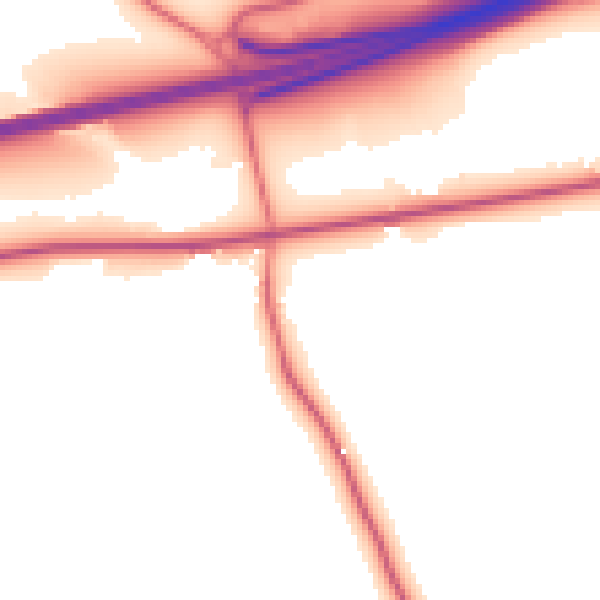 Daytime road noise heatmap for NE41 8BQ