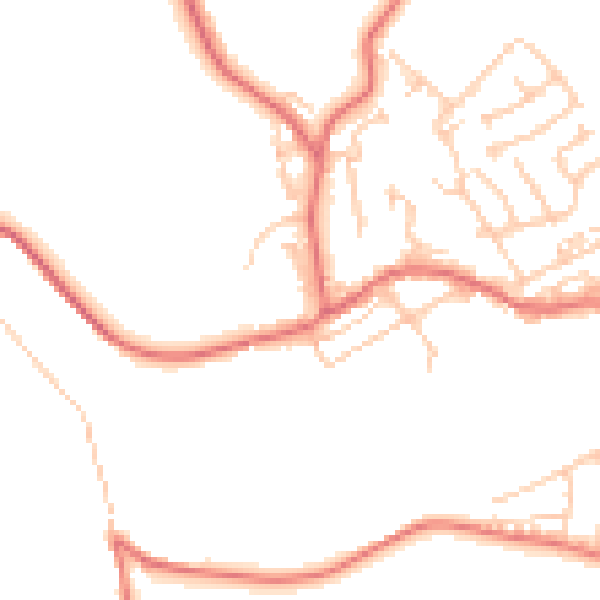 Daytime road noise heatmap for NE41 8BT