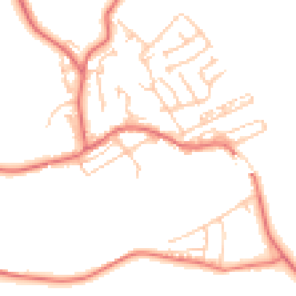 Daytime road noise heatmap for NE41 8DJ