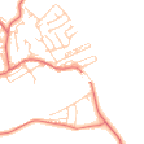 Daytime road noise heatmap for NE41 8DX