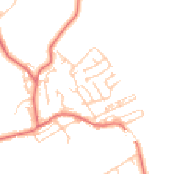 Daytime road noise heatmap for NE41 8EL