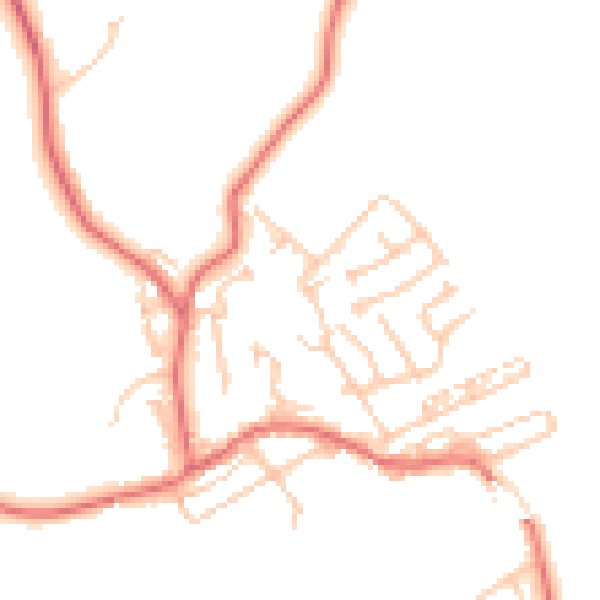 Daytime road noise heatmap for NE41 8EY