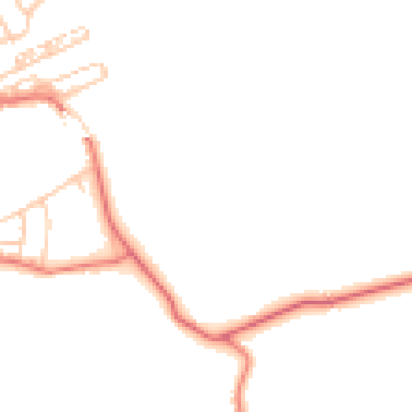 Daytime road noise heatmap for NE41 8JG