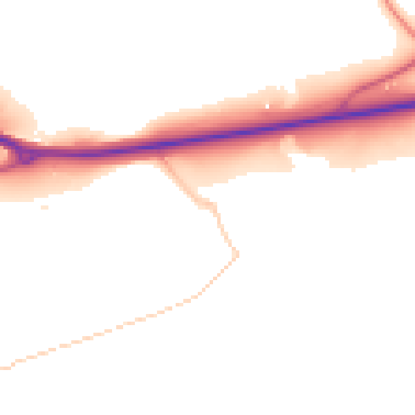 Daytime road noise heatmap for NE41 8JN