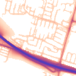 Daytime road noise heatmap for NE5 1AE