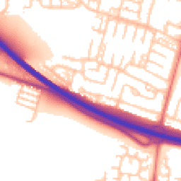 Daytime road noise heatmap for NE5 1AF