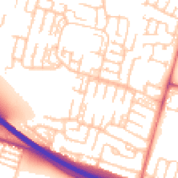 Daytime road noise heatmap for NE5 1AN