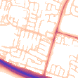 Daytime road noise heatmap for NE5 1AQ